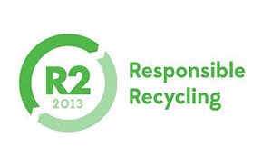 R2 responsible recycling electronic waste recycling badge